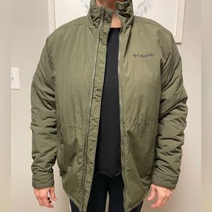 Columbia green winter jacket with fleece lining